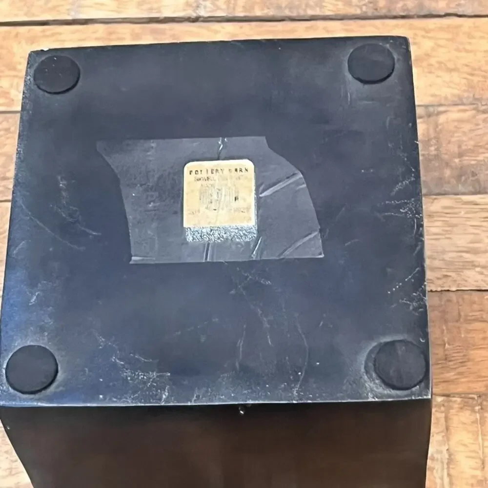 Pottery Barn Inkwell Sculpture Medium Bronze Cube 6 in Metal